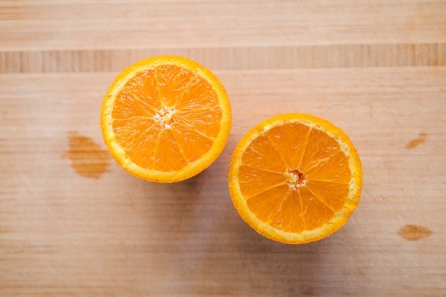 Orange in half